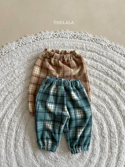 thelala46｜ (1y-6y) 格紋絨毛束口褲6