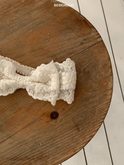 Bebe holic09｜(3m-18m) 蕾絲蝴蝶結髮帶4