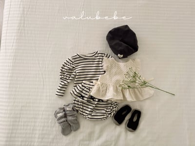 Valubebe65｜(65-80) 荷葉裙擺條紋包屁褲18