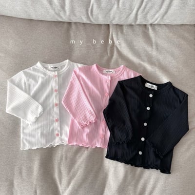 my_bebe32｜(80-120cm) 褶皺捲邊開襟外套2