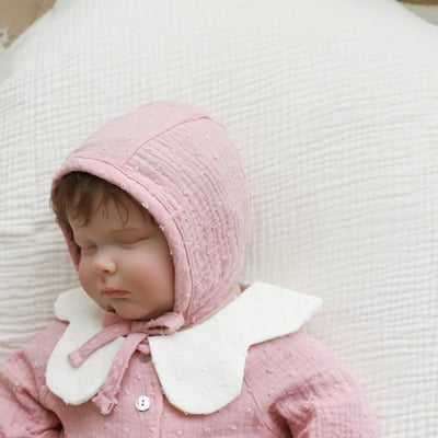 LEMONADE02｜(55cm-85cm) 2色花瓣領包屁衣含帽子5