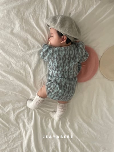 JEAYA08｜(3m-12m) 3色復古菱形針織套裝3