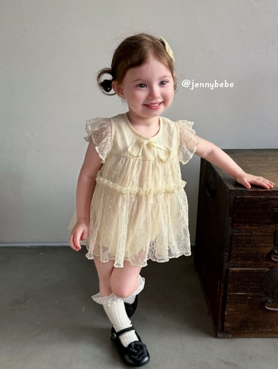 JE705｜(66-90cm) 法式蕾絲洋裝包屁衣1