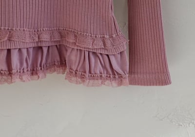 FLO57｜(75-140) 3色蕾絲荷葉花邊上衣23