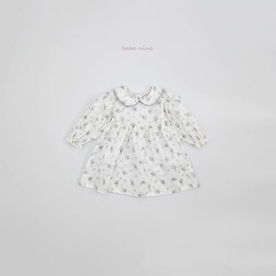 bebe nine24  (65-115) 2色滾邊領碎花洋裝18