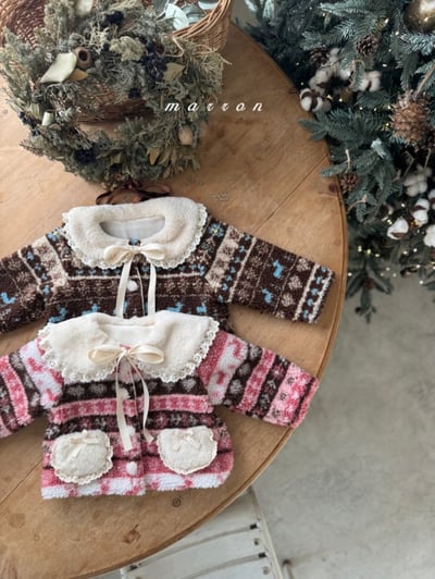 Marron 68｜(1y-6y) 雪花刷毛開襟外套7