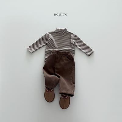 Bonito50｜(75cm-125cm) 條紋中高領上衣9