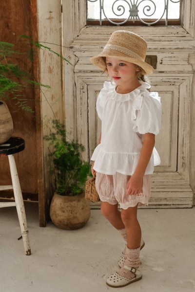 FLO02｜(75-140) 三色蕾絲蛋糕襯衫5