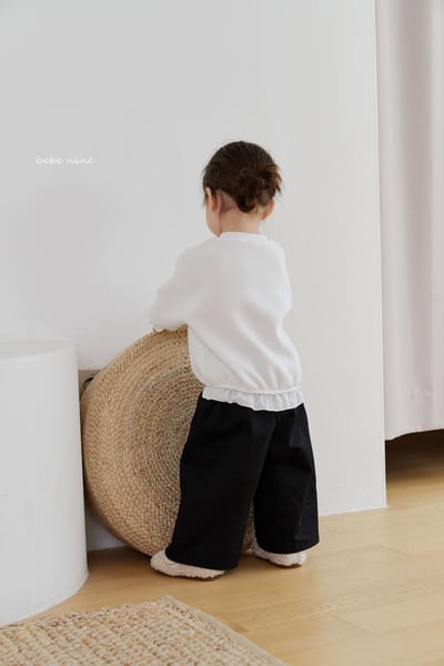 bebe nine25 (65cm-115cm) 2色無印棉質寬褲5