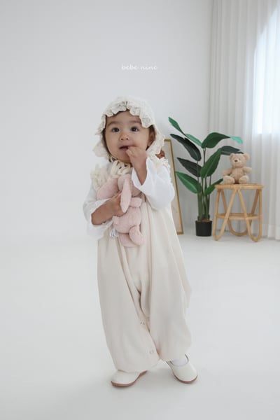 bebe nine18 (free) 1色荷葉花邊綁帶帽13