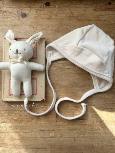MONBEBE34｜(3m-24m) 棉絨綁帶帽9