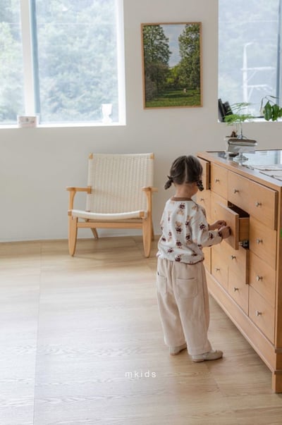 M-KIDS41｜(65-115cm) 2色滿版蝴蝶結/小熊印花上衣11