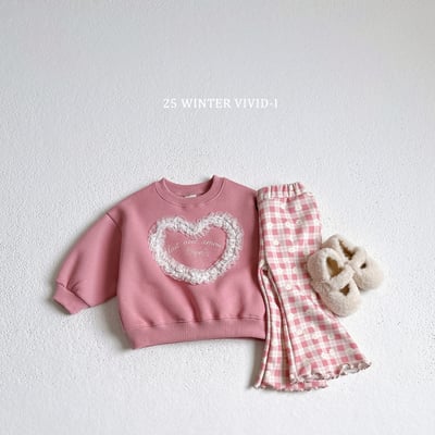 vivid69｜(78cm-125cm) 蕾絲愛心印花休閒上衣5