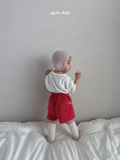 lala land12｜(3m-18m) 4色口袋愛心標棉質短褲10