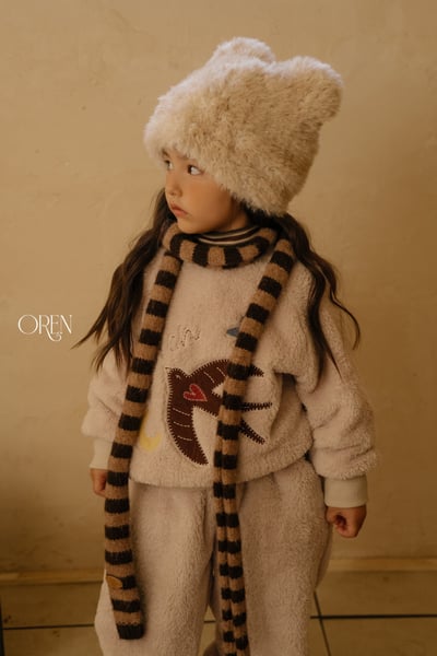 OREN10｜(free) 條紋針織圍巾3