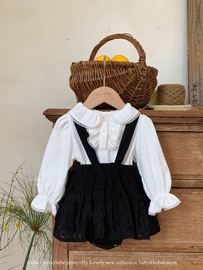 JE554｜(73-100cm) 宮廷風花邊領上衣/包屁衣11