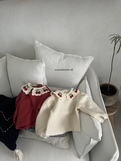 Bloom.b13｜(85cm-125cm) 櫻桃針織領上衣4