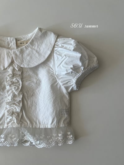 SO.U11｜(6m-4y) 蕾絲滾邊短版上衣6