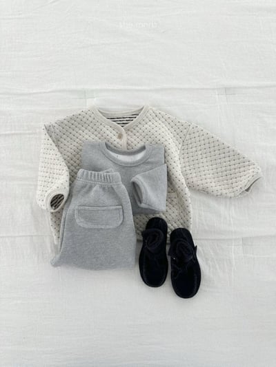 MiniRobe50｜(70-110) 菱格紋雙口袋開襟外套9