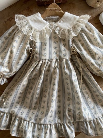 Anne Shirley14｜(1y-5y) 1色春日花卉滾邊洋裝13