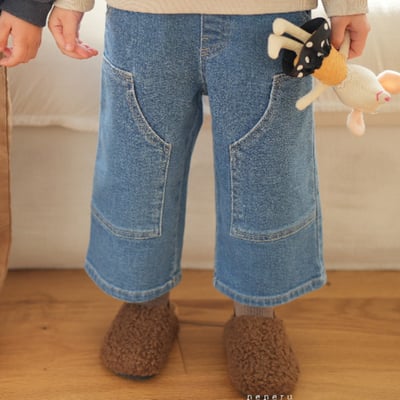 neneru20｜(70cm-125cm) 3色雙口袋直筒長褲7