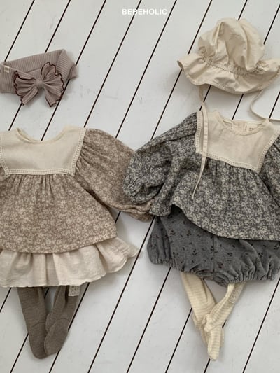 Bebe holic40｜(3m-18m) 春日碎花娃娃袖襯衫5