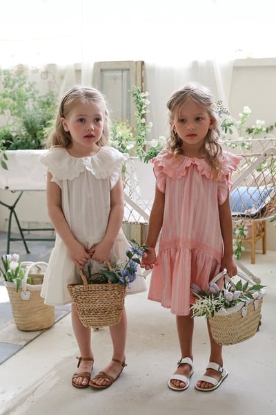 FLO31｜(75-140) 荷葉領蛋糕洋裝1