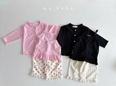 my_bebe33｜(80-120cm) 荷葉捲邊細肩背心8