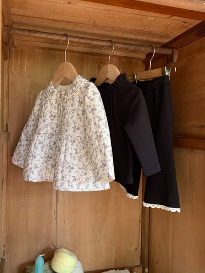 JE634｜(80cm-110cm) 毛絨花邊喇叭褲20