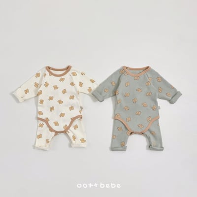 Oottbebe13｜(0m-12m) 狗狗棉質居家包屁衣褲子套裝1
