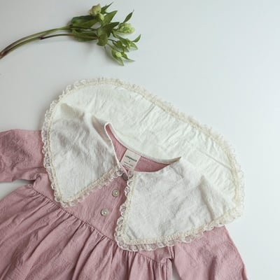 LEMONADE43｜(55cm-85cm) 3色蕾絲花邊翻領包屁衣含帽子10