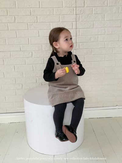 JE602｜(73cm-100cm) 學院風吊带連身裙/高領上衣12