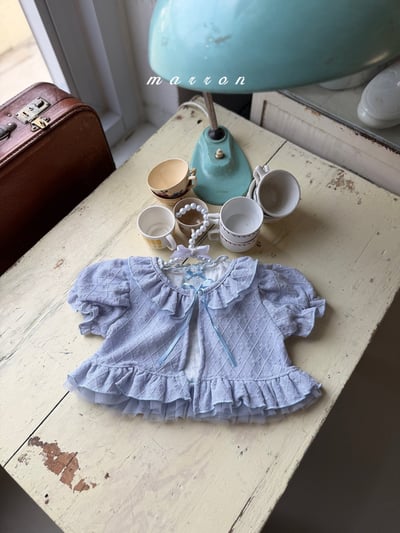 Marron34｜(1y-6y) 蝴蝶結格紋外套9