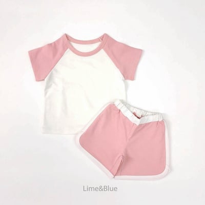 LIME&BLUE22｜(80-118cm)  插肩撞色運動套裝13