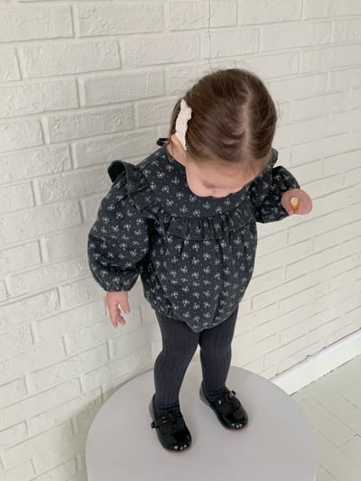 JE631｜(66cm-90cm) 花卉鋪棉綁帶包屁衣9