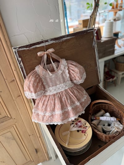 Marron06｜(3m-18m 1y-6y) 索菲亞蕾絲裙裝9