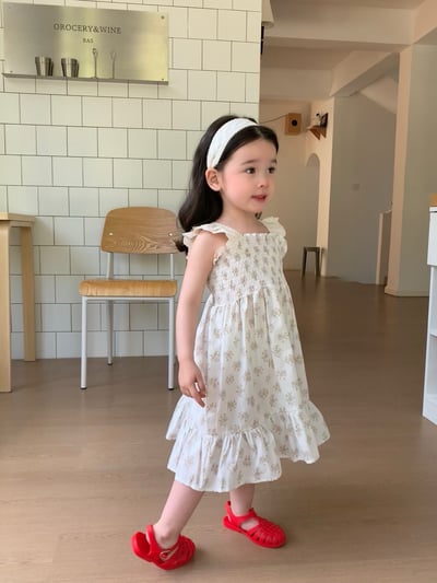 JE35｜(66-130cm) 抓皺碎花包屁衣/洋裝14