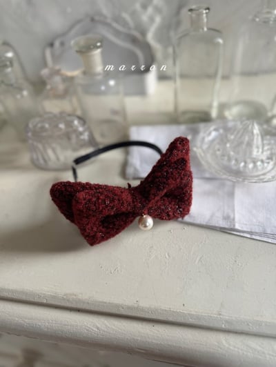 Marron 74｜(free) 小香紅珍珠髮箍5