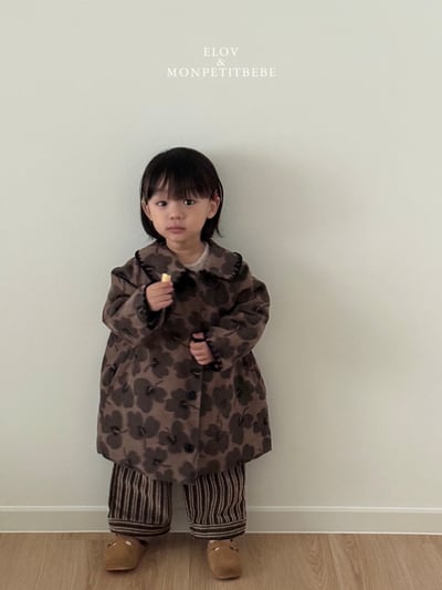 Monpetitbebe18｜(70cm-110cm) 復古花卉夾層棉大衣12