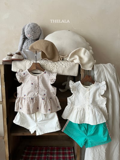 thelala51｜ (70-115) 壓花櫻桃格紋背心上衣10