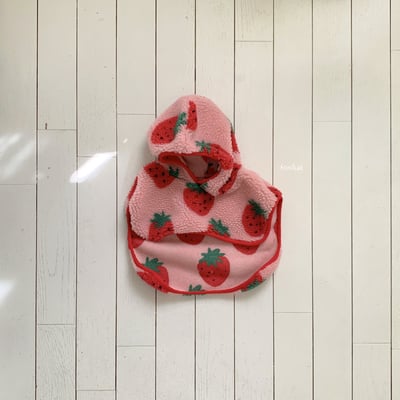 Fondue 31｜(65cm-120cm)  草莓連帽披風5