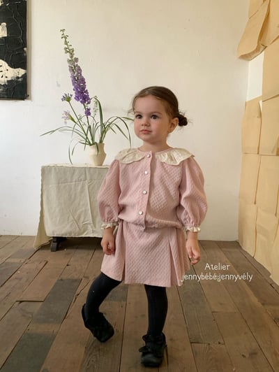 JE551｜(73-100cm) 蕾絲花邊領壓紋套裝5