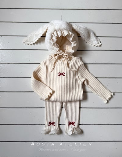 AOSTA09｜(6m-5y) 磨毛蝴蝶捲邊上衣2