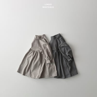 Lindo69｜(80cm-125cm) 高領條紋洋裝3