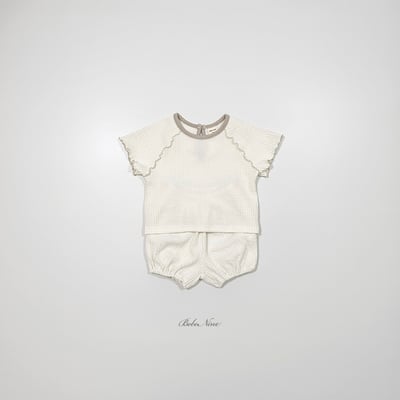 bebe nine02  (6m-24m) 3色休閒木耳邊套裝4