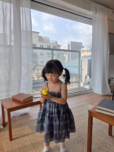 Color22｜(75-115cm) 細肩格紋洋裝8