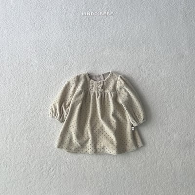 Lindo26｜(3m-18m) 波點絲絨洋裝6