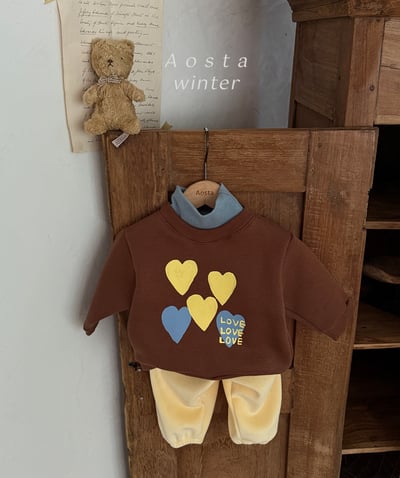 AOSTA48｜(6m-5y) 愛心內刷毛印花休閒上衣12