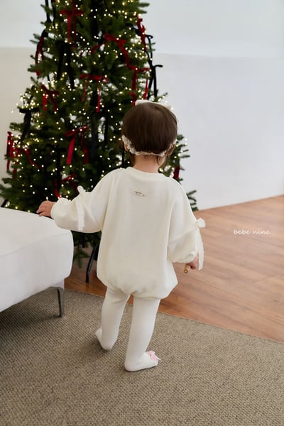 bebe nine15 (65cm-75cm) 2色蕾絲緞帶小兔連身衣5