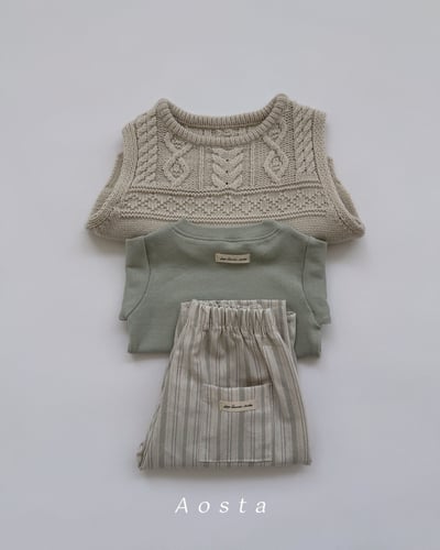 AOSTA42｜(6m-5y) 直條紋直筒長褲15